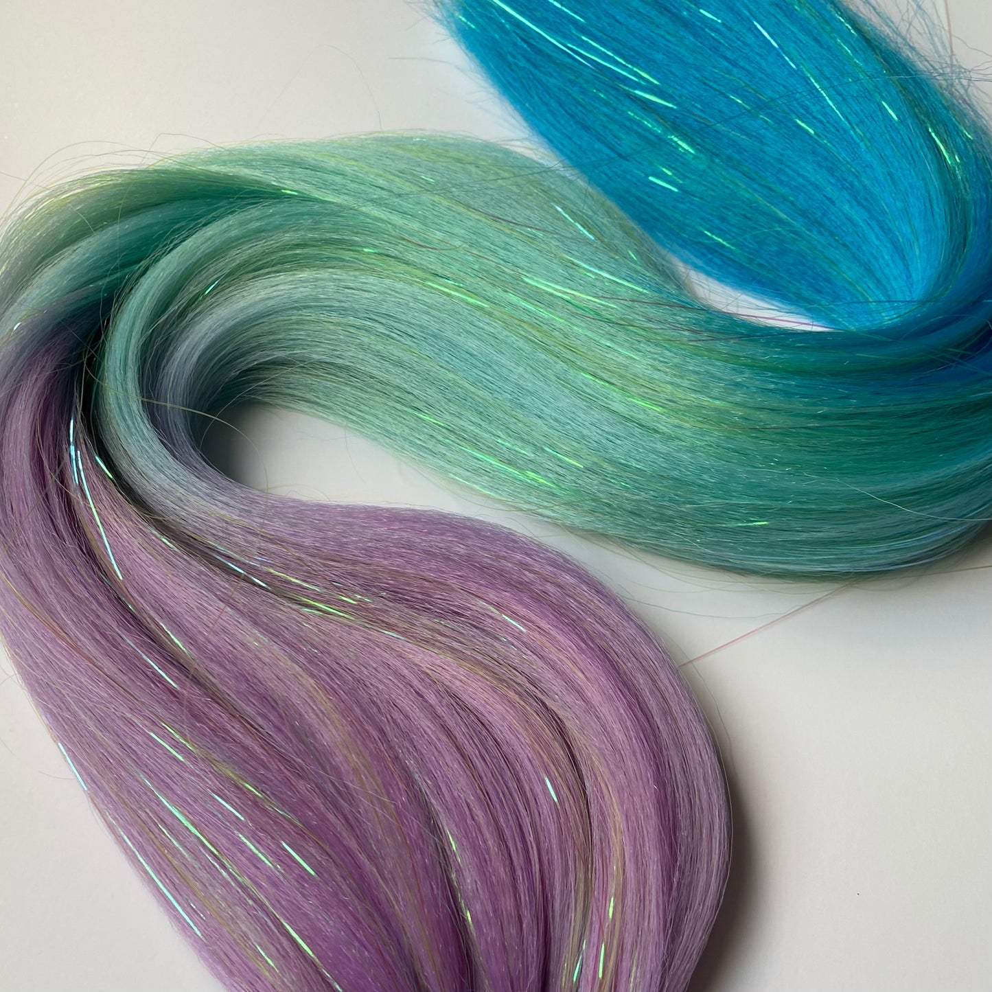 Adella | Purple, Aqua & Blue Tinsel Hair