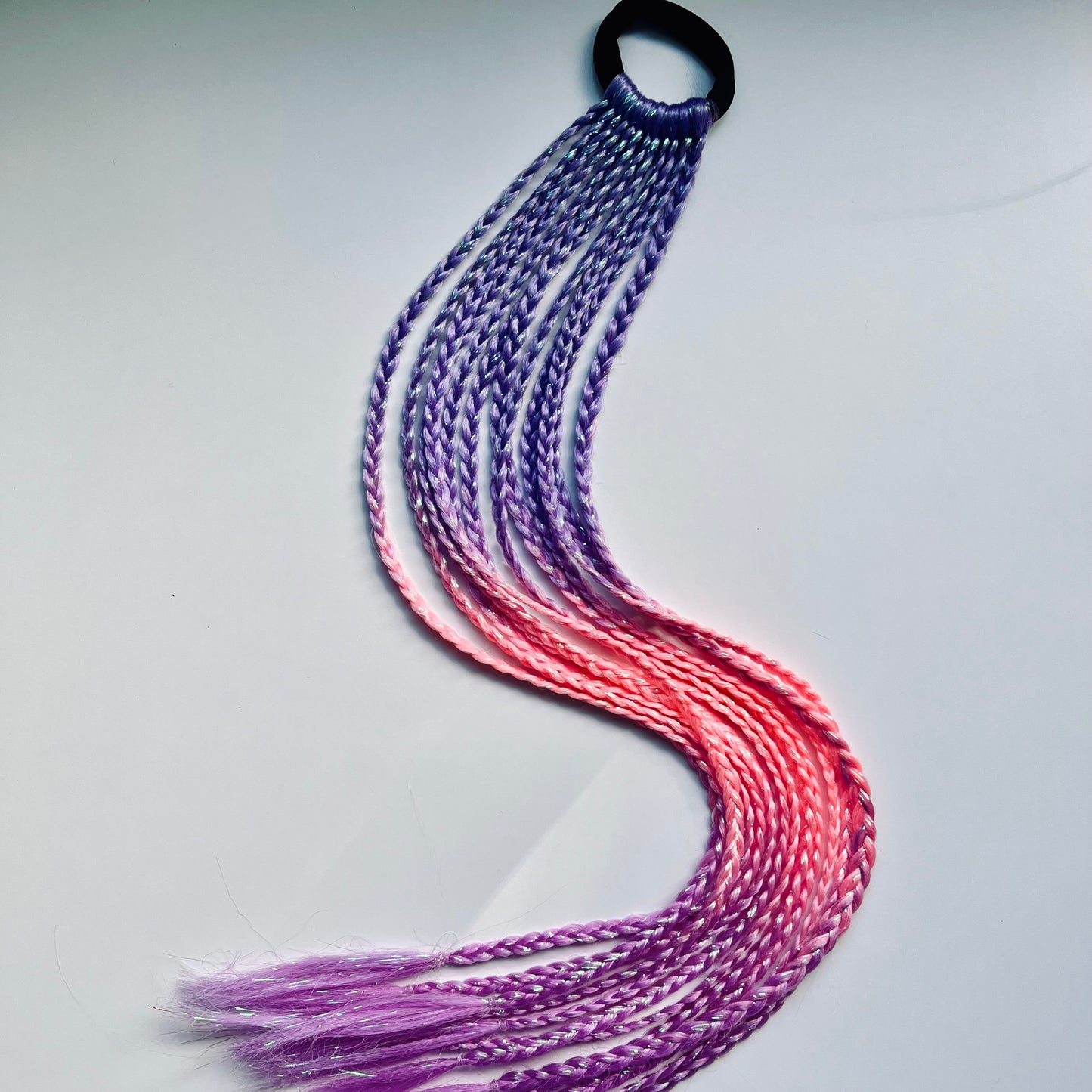 Braided Salacia | Lilac, Pink & Purple Tinsel Hair