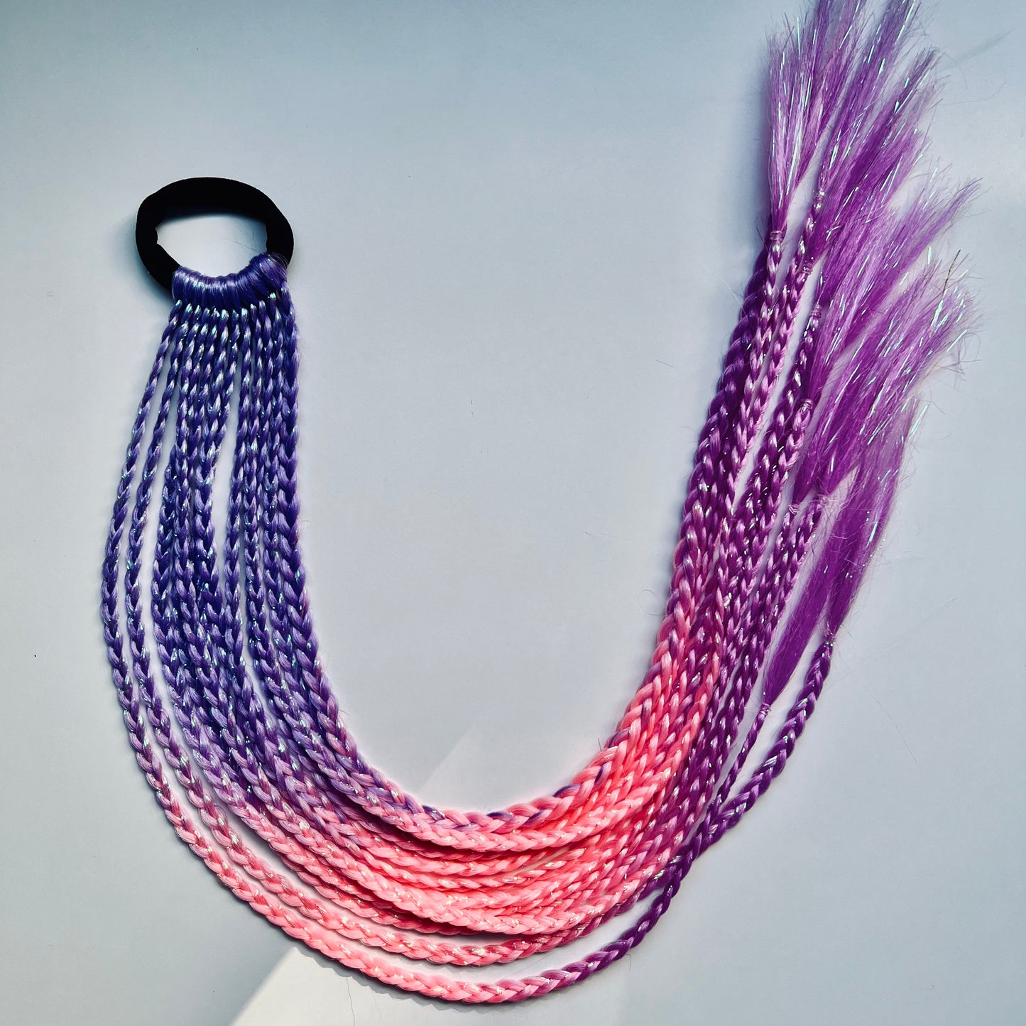 Braided Salacia | Lilac, Pink & Purple Tinsel Hair