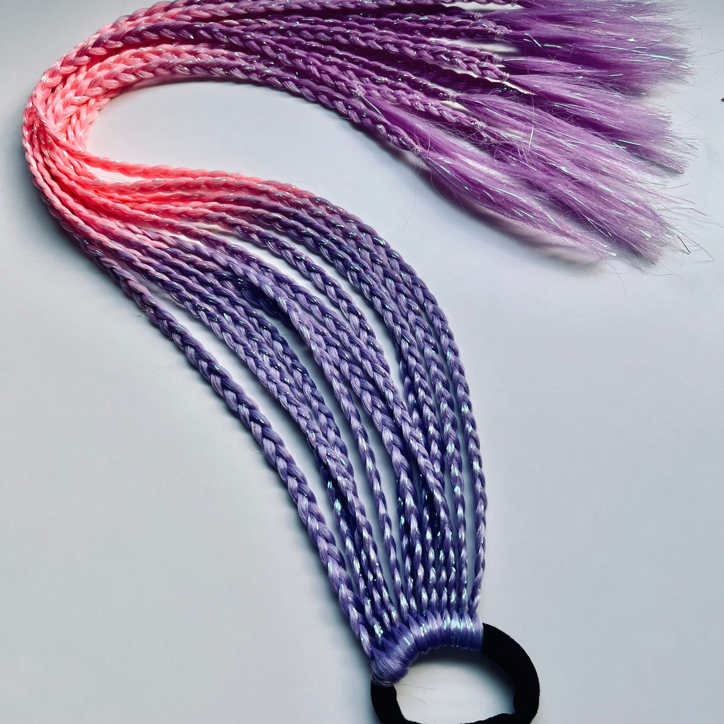 Braided Salacia | Lilac, Pink & Purple Tinsel Hair