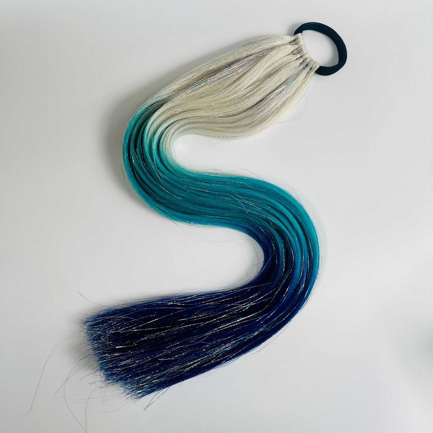 Cleodora | Blonde & Blue Ombre Tinsel Hair