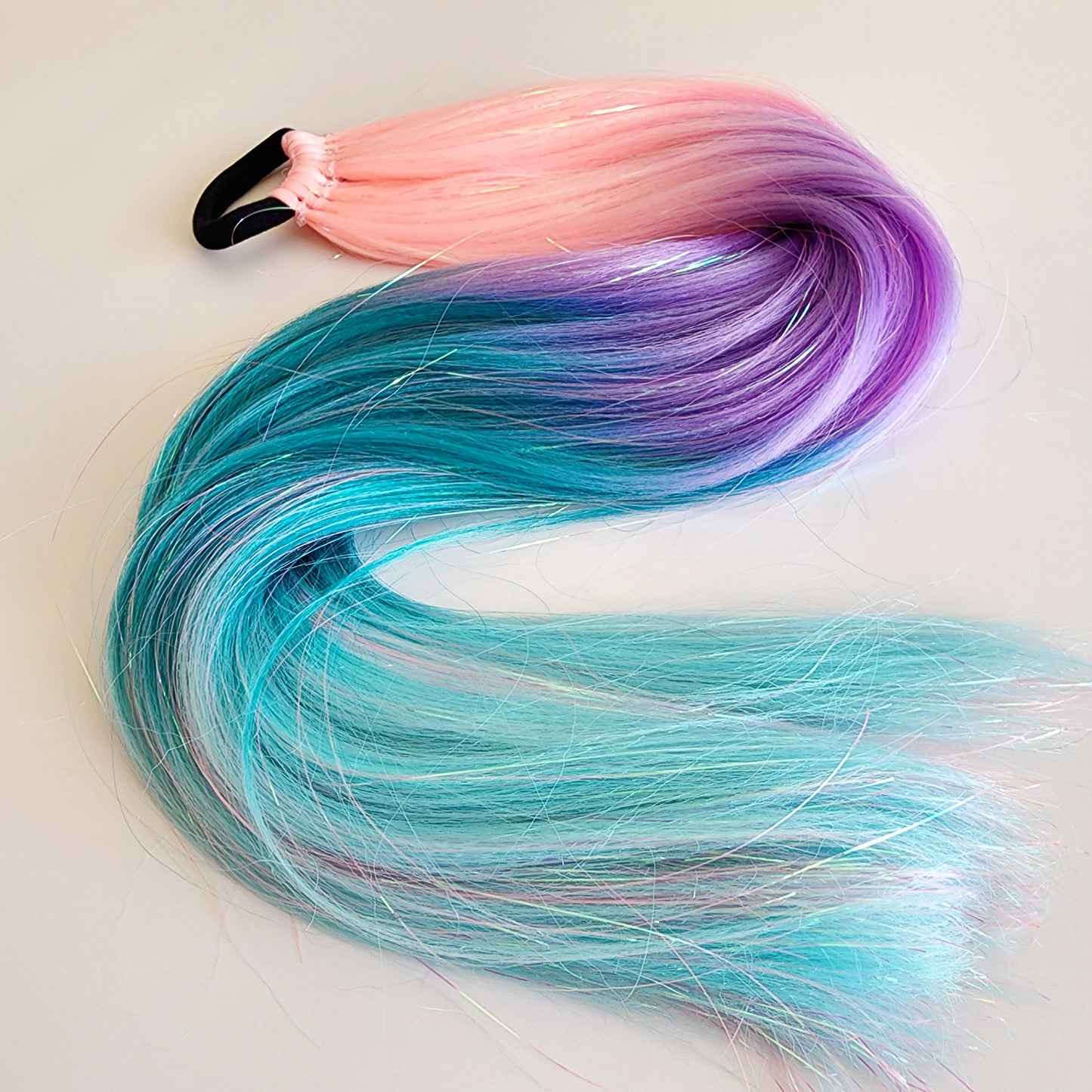 Perla | Pink, Purple & Blue Ombre Tinsel Hair