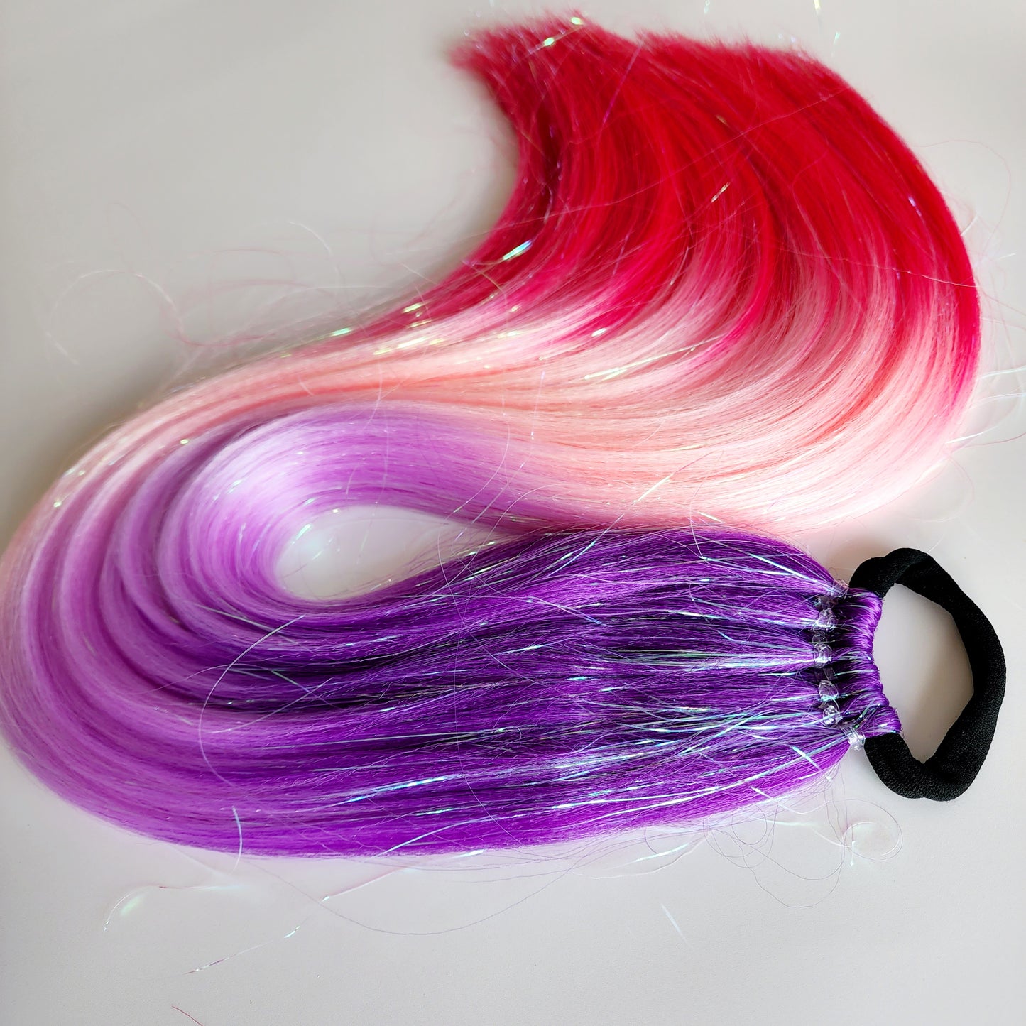 Tamika | Purple & Pink Ombre Tinsel Hair