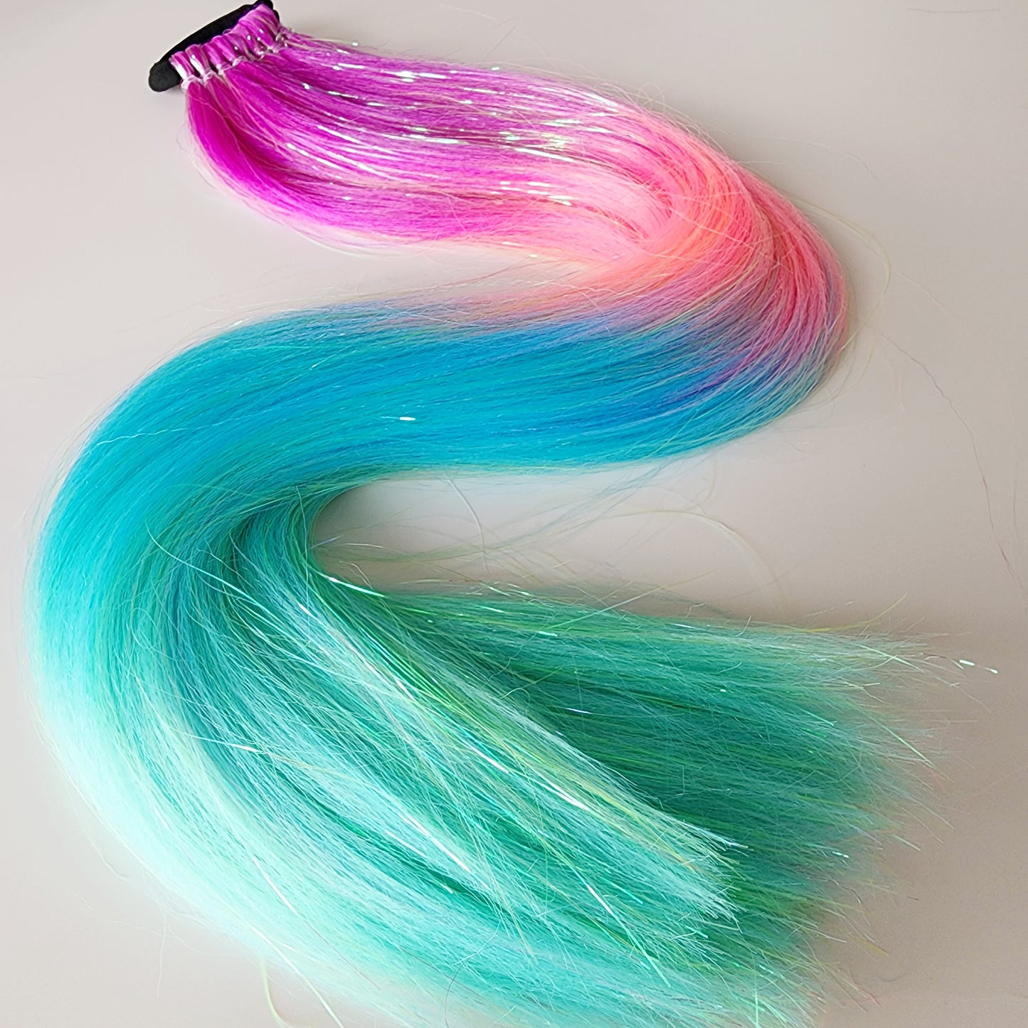 Ava | Purple, Pink & Aqua Ombre Tinsel Hair