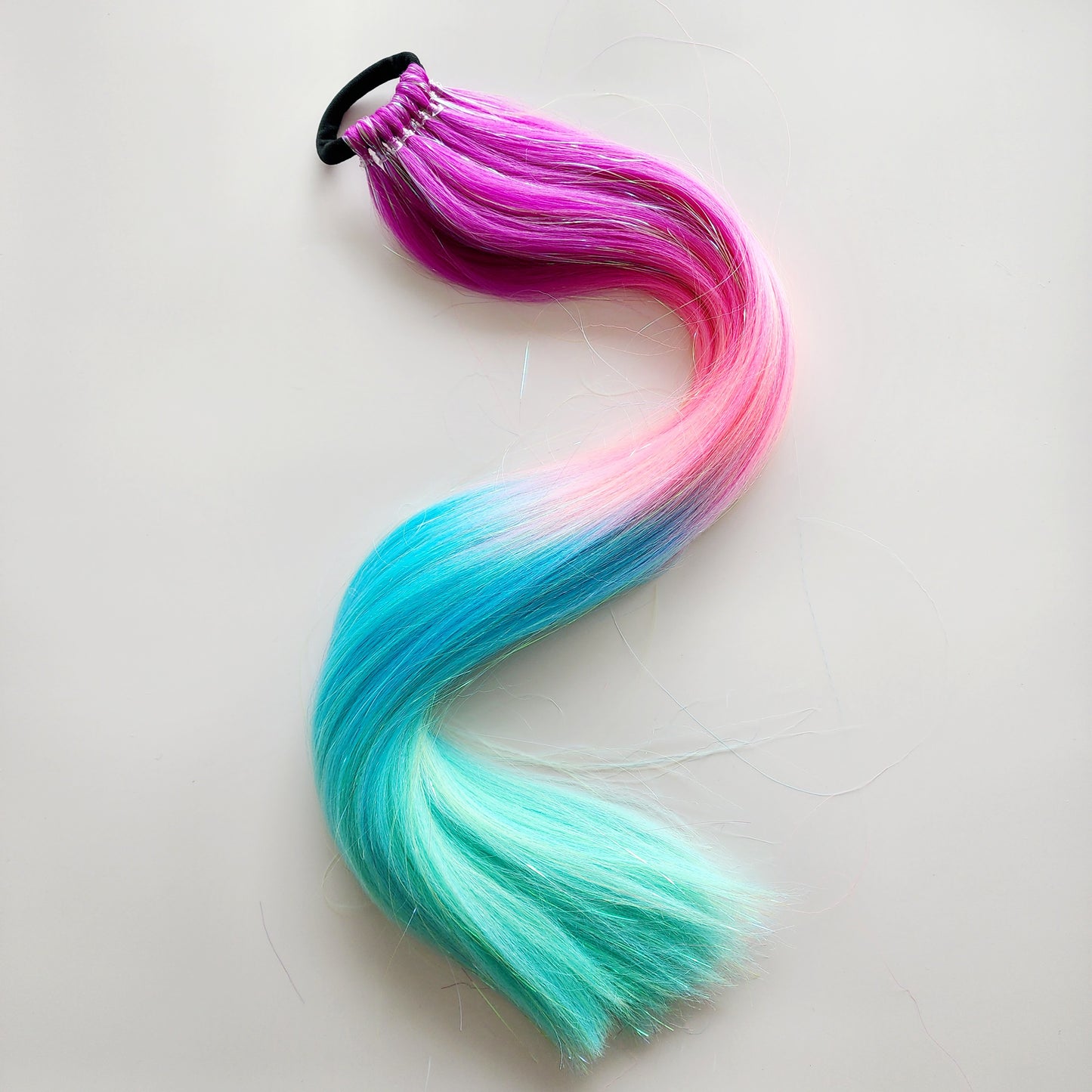 Ava | Purple, Pink & Aqua Ombre Tinsel Hair