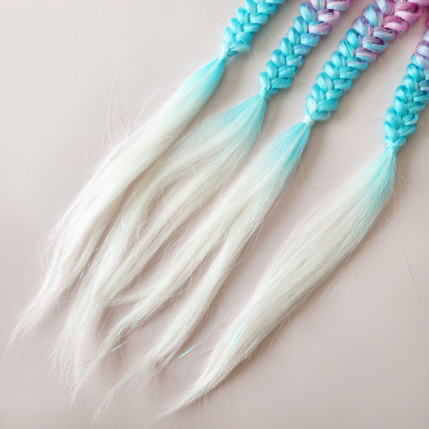 Fishtail Braids (seconds) | Pink, Blue & White