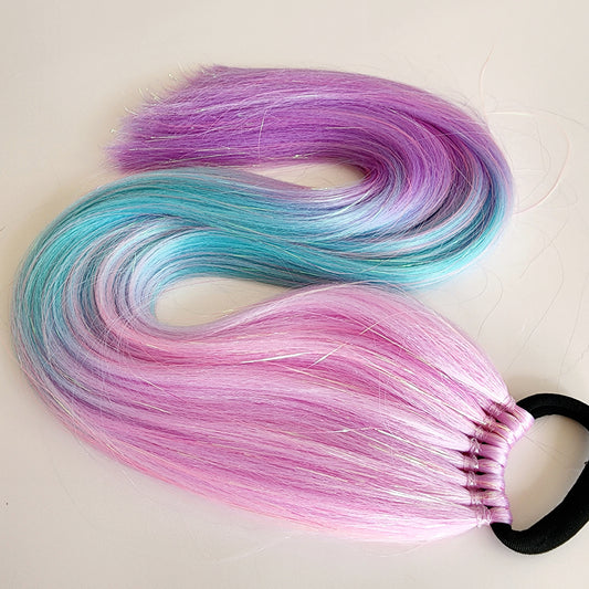 Nixie | Aqua & Purple Ombre Tinsel Hair