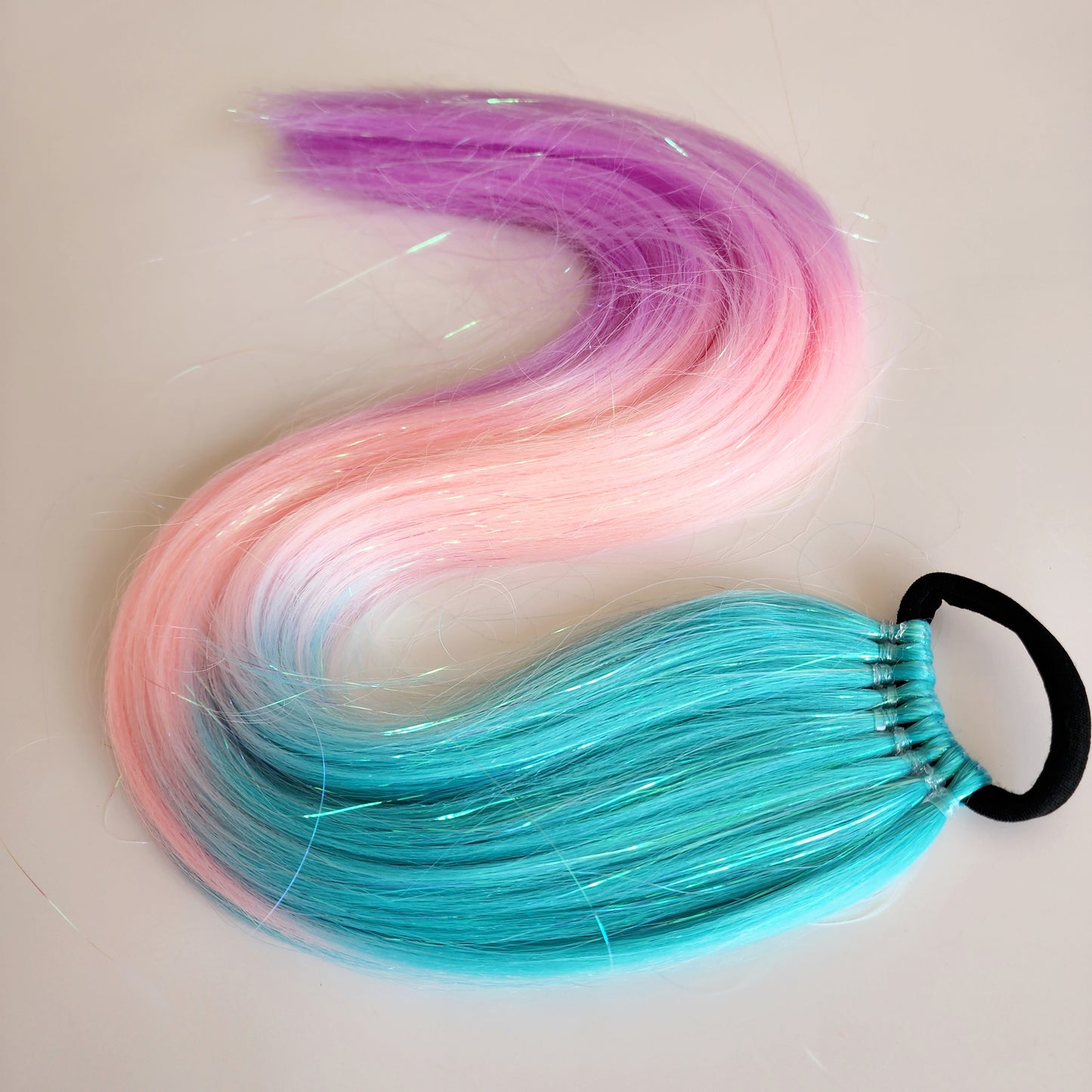 Lorelei | Aqua, Pink & Purple Tinsel Hair