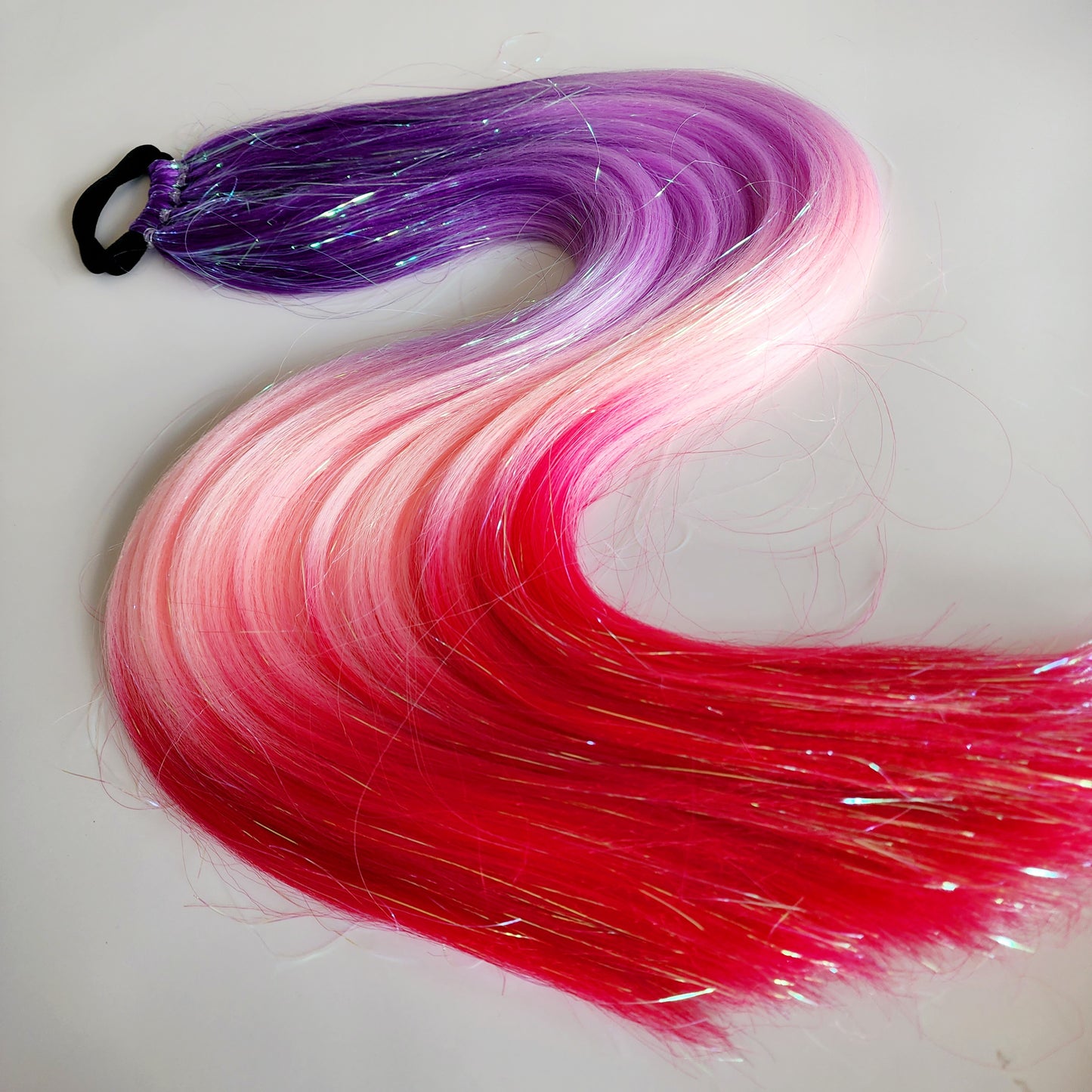 Tamika | Purple & Pink Ombre Tinsel Hair