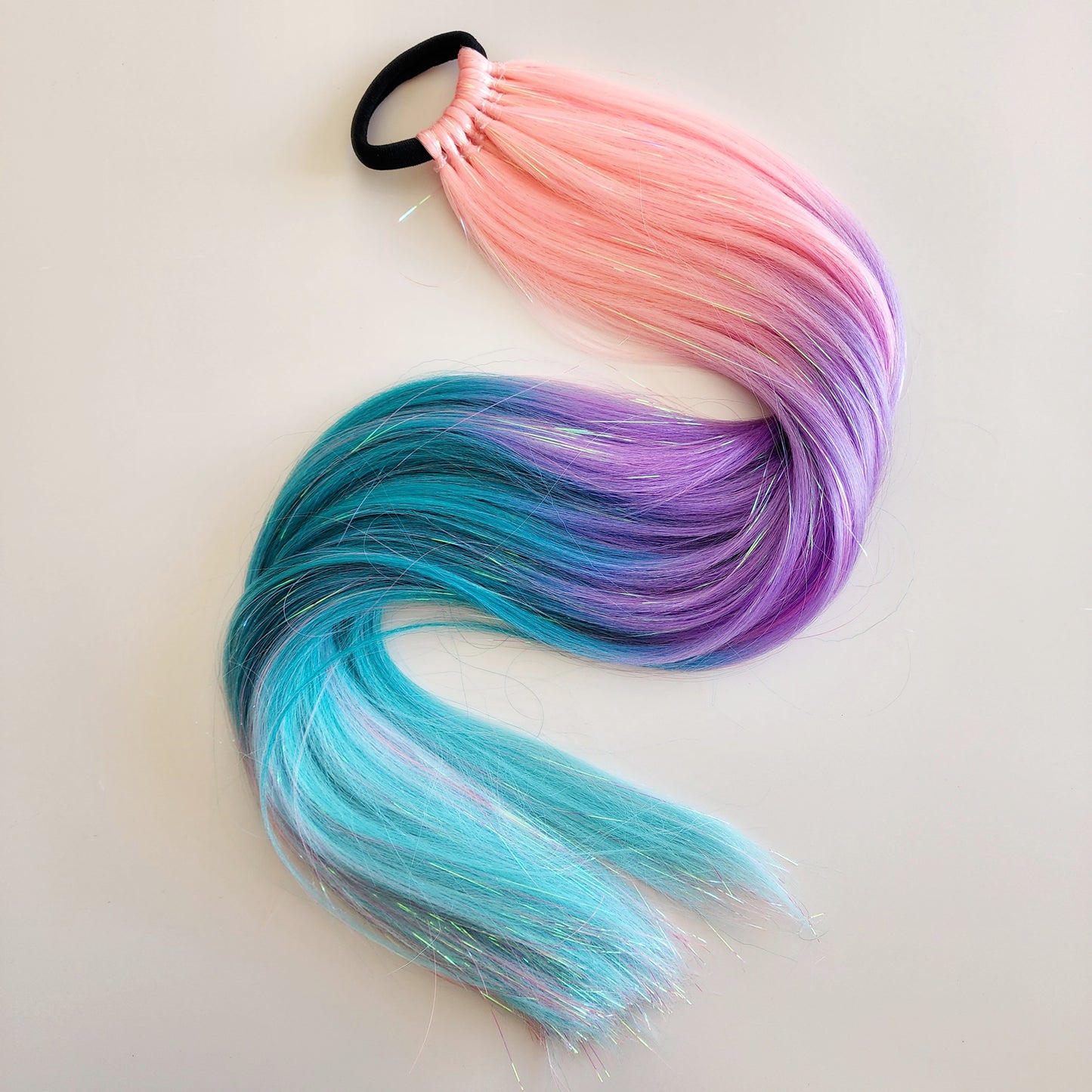 Perla | Pink, Purple & Blue Ombre Tinsel Hair