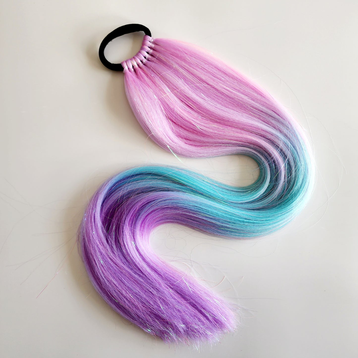 Nixie | Aqua & Purple Ombre Tinsel Hair