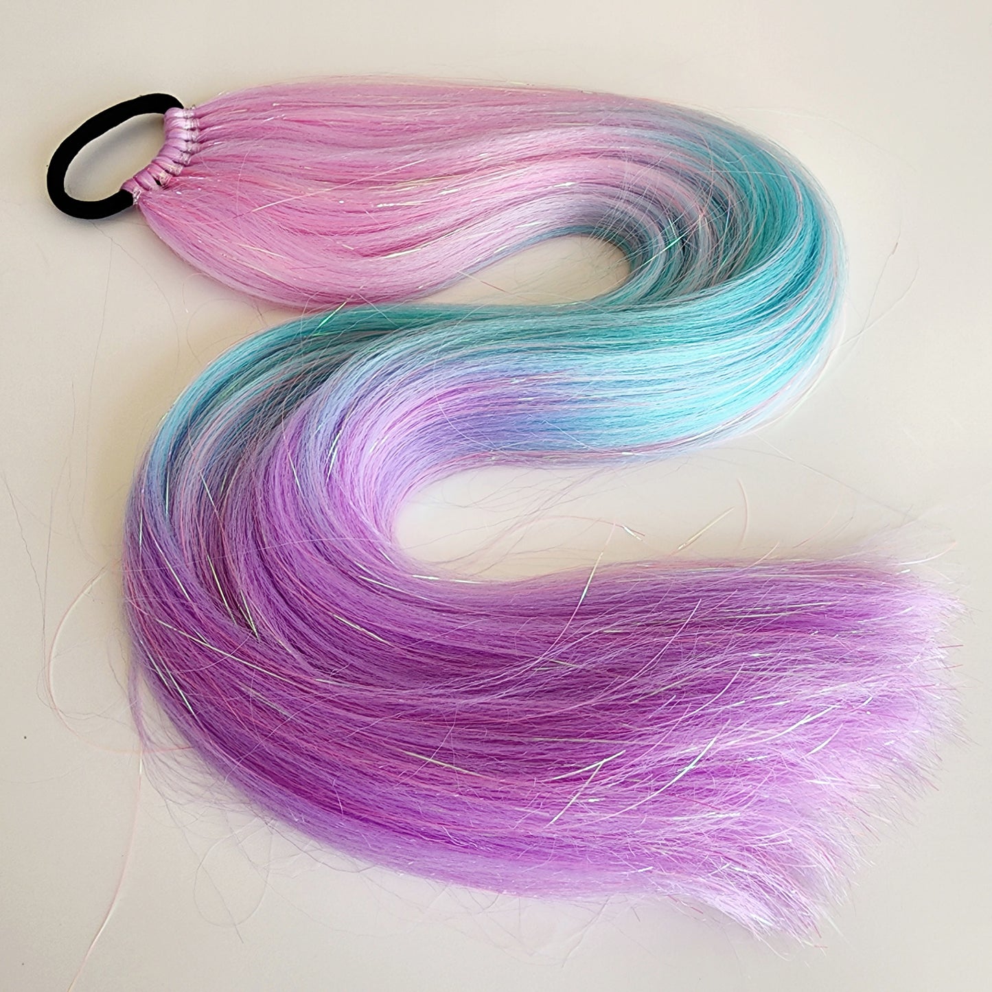 Nixie | Aqua & Purple Ombre Tinsel Hair