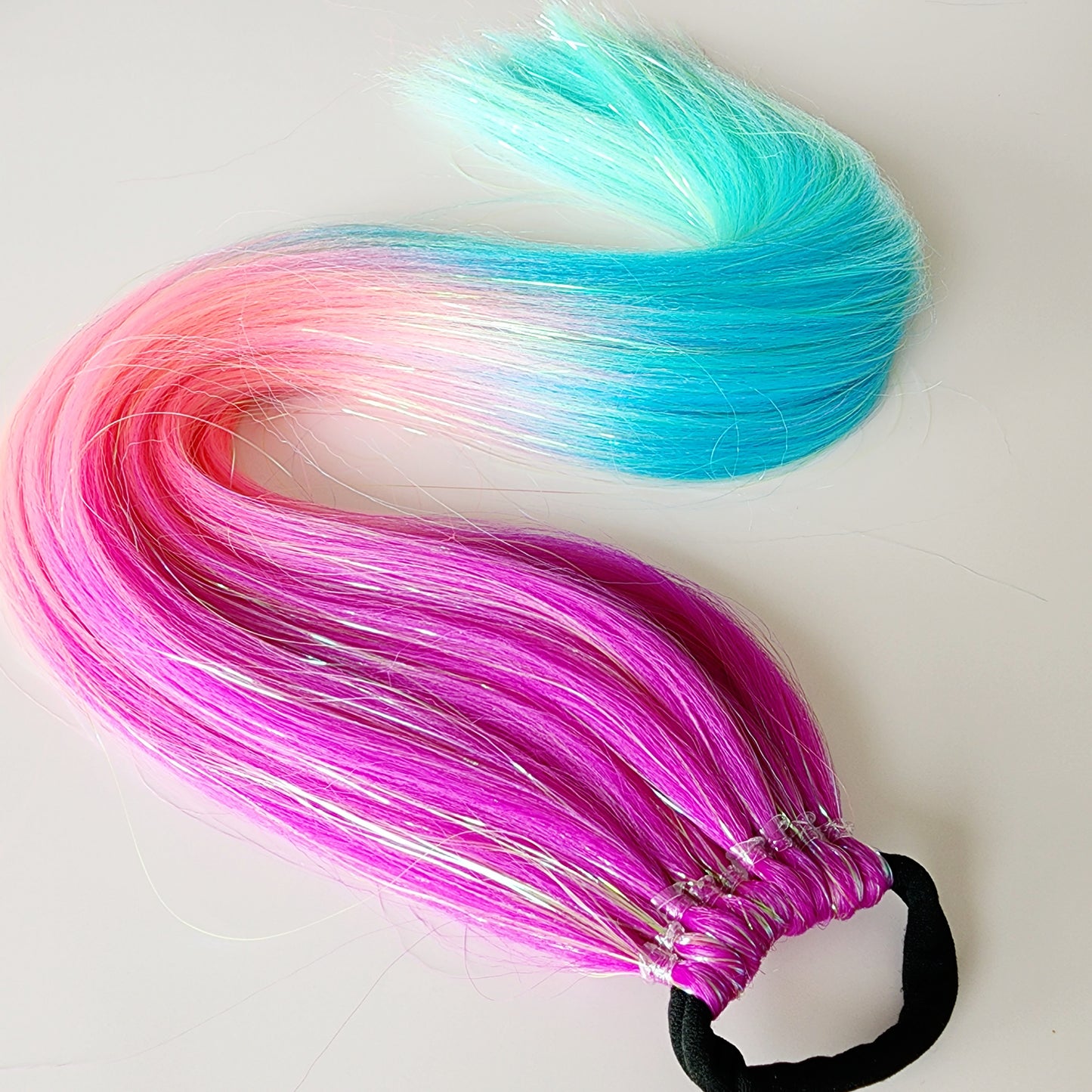 Ava | Purple, Pink & Aqua Ombre Tinsel Hair