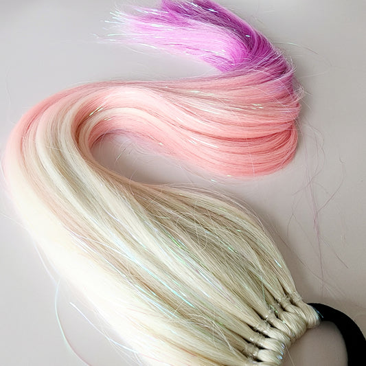 Delphine | Blonde, Pink & Purple Tinsel Hair