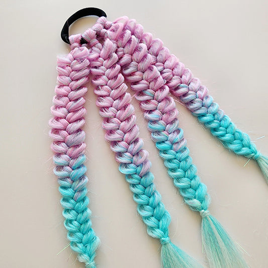 Fishtail Braids (seconds) | Pink, Blue & White